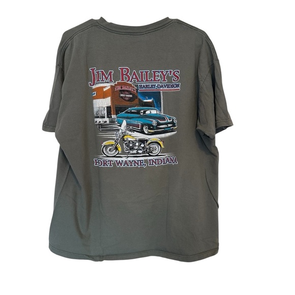 Harley-Davidson Vintage 2002 Men’s T-Shirt Size 2X Olive Green Logo Made In USA - Picture 2 of 8